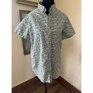 Denim & Flower Ricky Singh Floral Button Down Shirt Men Small 100 Percent Cotton